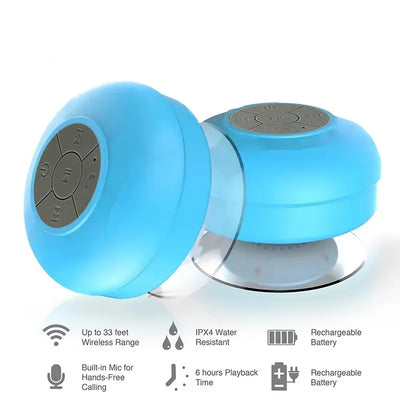 Suction cup speaker for shower and travel