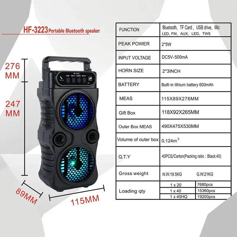 Wireless speaker with USB power and big sound