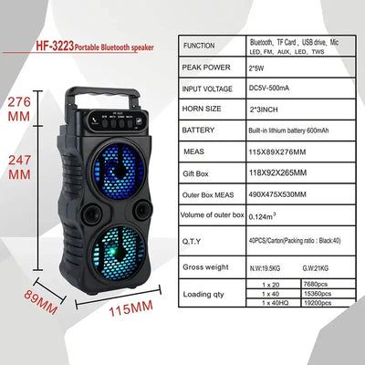Wireless speaker with USB power and big sound