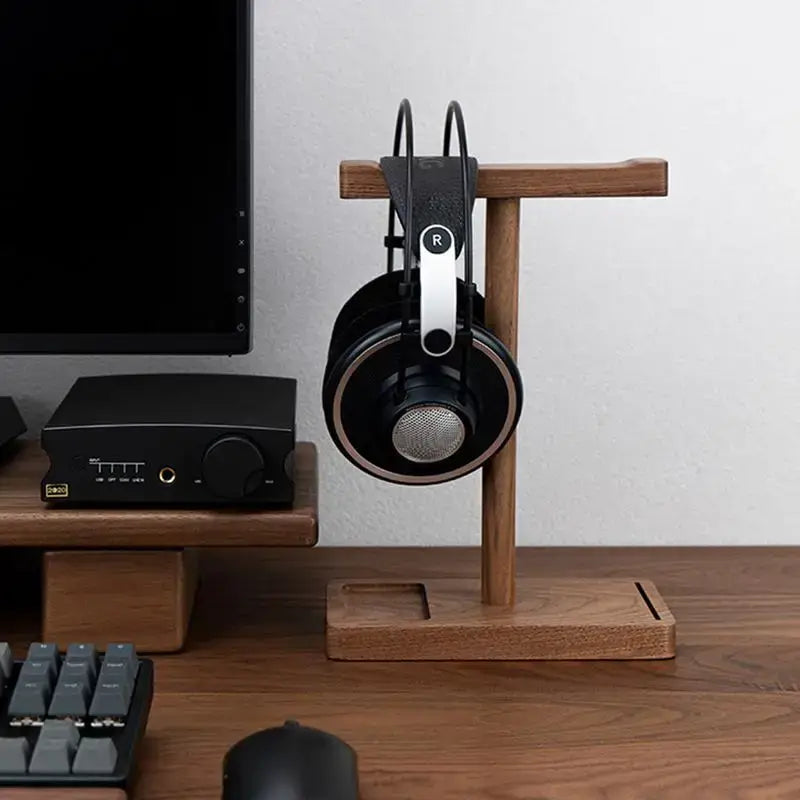 Elegant headphone display for work or play.