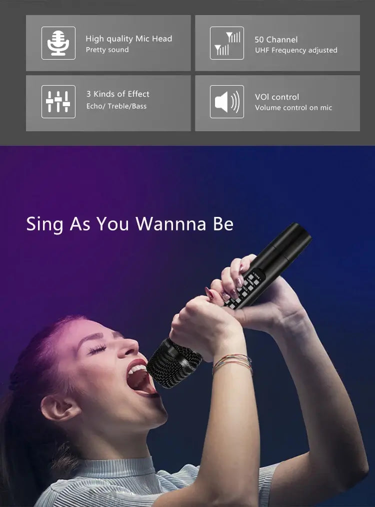 Supports Bluetooth audio and UHF mic signal.