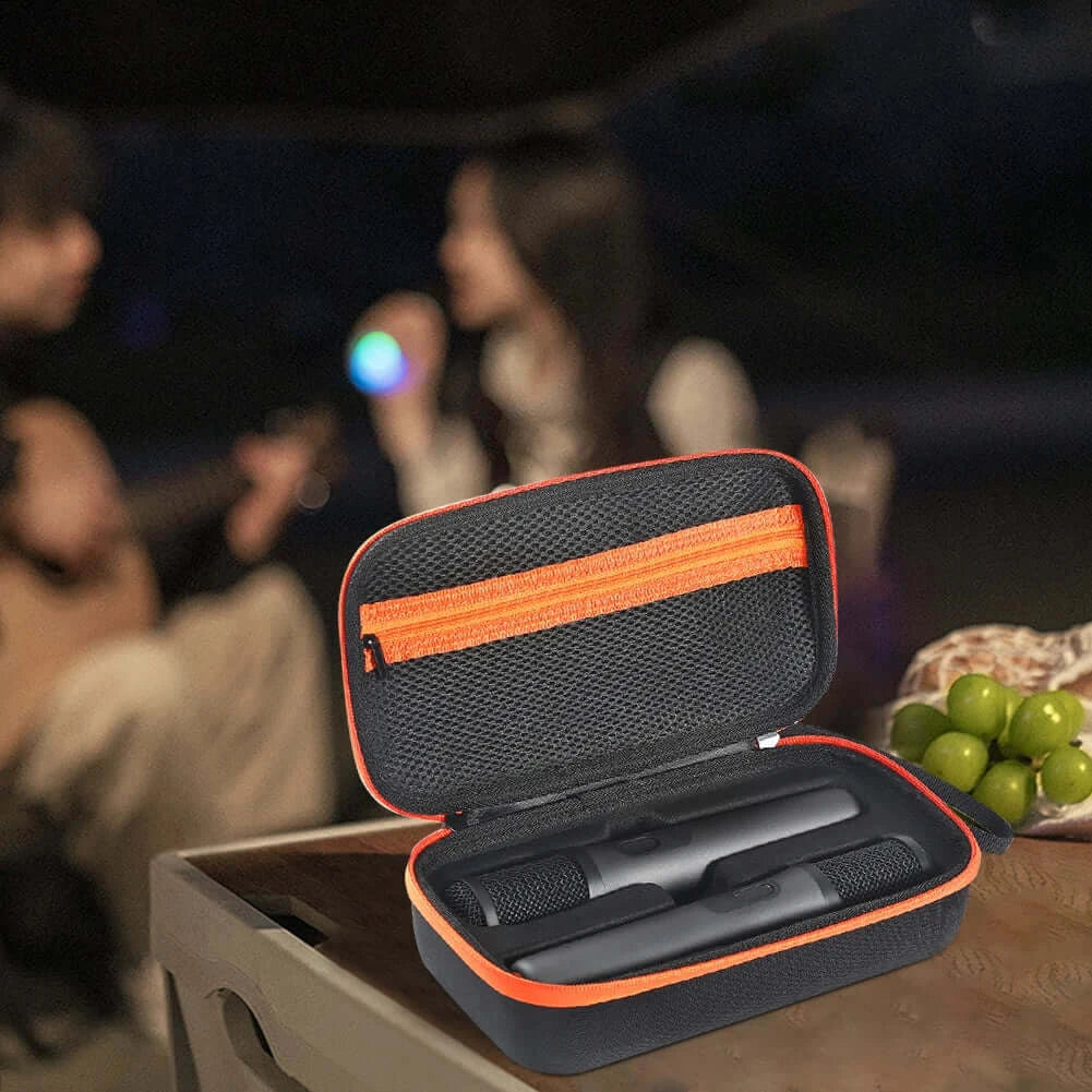 Safely store mic, cables, and more.