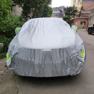 Acts like a car umbrella for all-weather use.