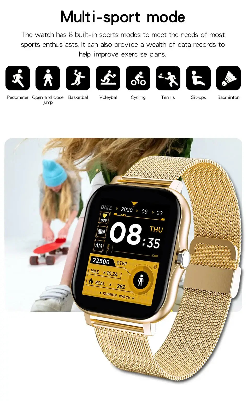 Bluetooth call support – talk right from your wrist.