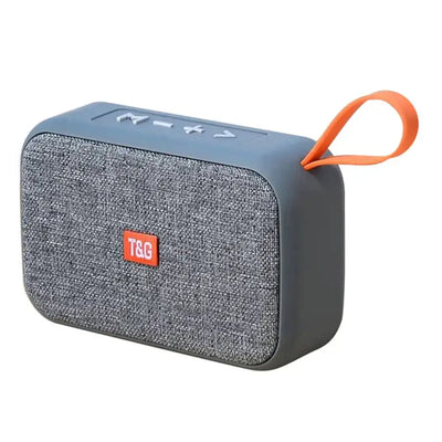 Mini sound box with loud volume and compact design.