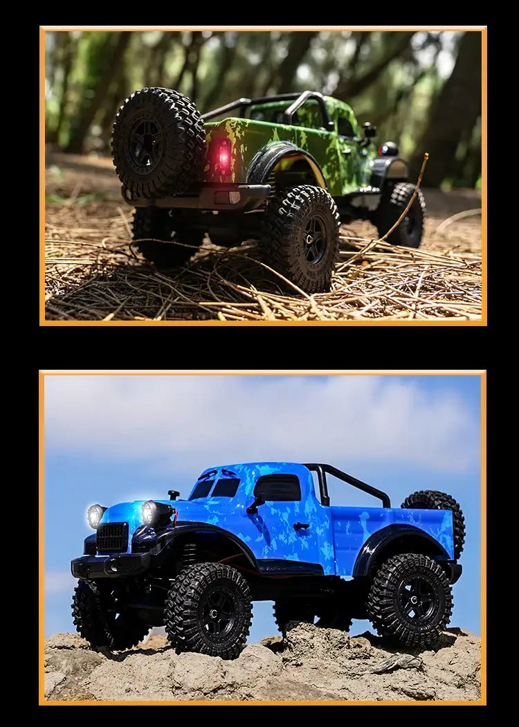 Rugged suspension handles rough terrain.