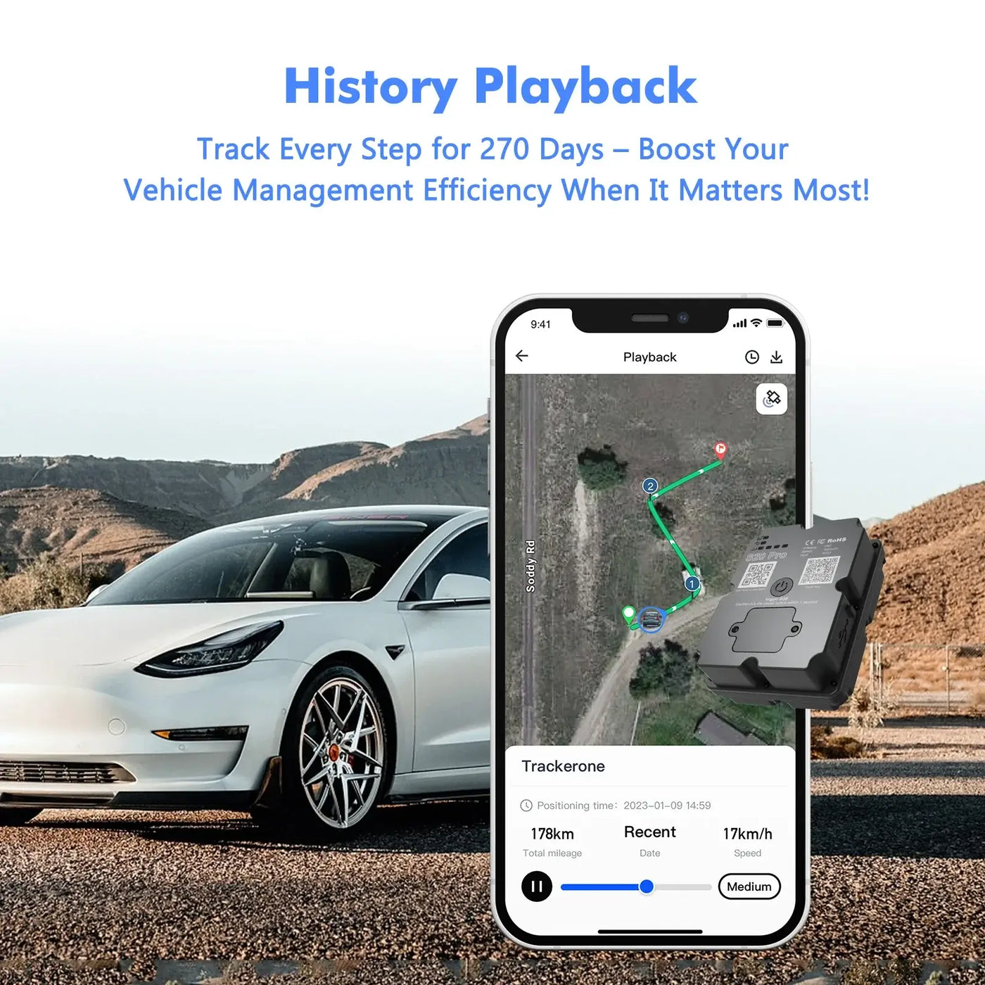 Portable GPS tracker with 30-day battery