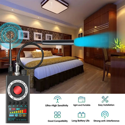 Finds GPS trackers & wireless signals fast.