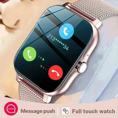 Compact 1.44” color screen smartwatch with Bluetooth calling.