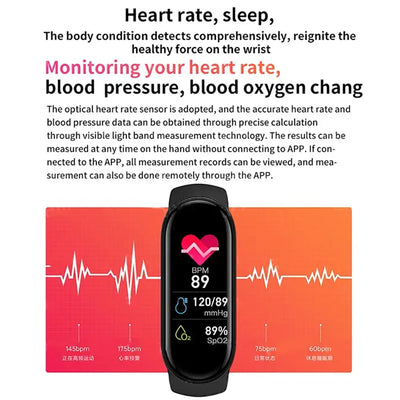 Track your fitness with the M6 smart bracelet.