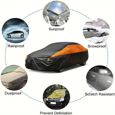 Universal fit cover for cars, S–XXL sizes.