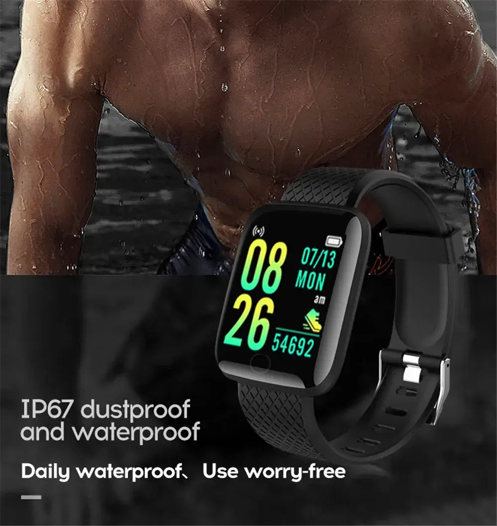 Track steps and calories with the 116 Smart Fitness Bracelet.