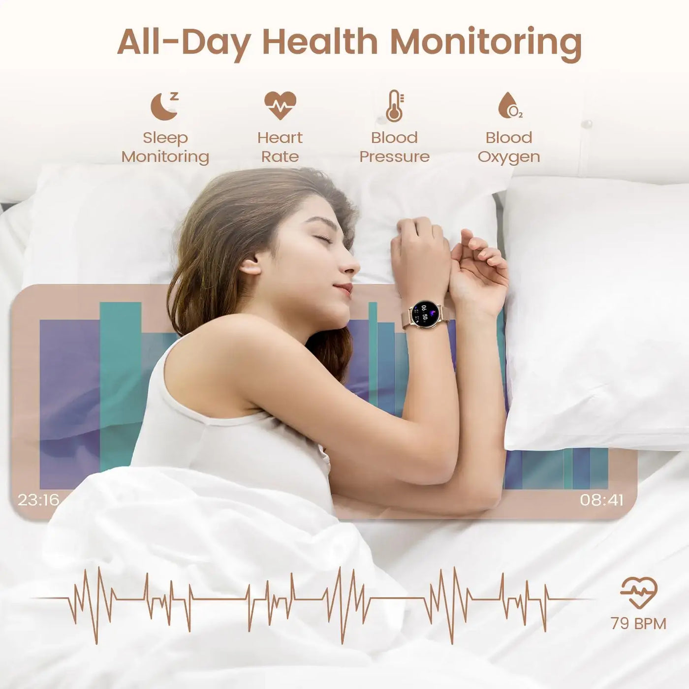Stylish smartwatch with phone call function for women.