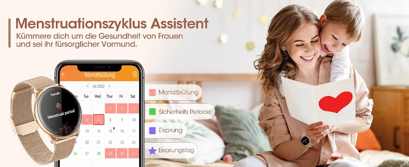 Stylish smartwatch with phone call function for women.