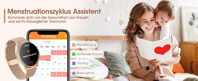 Stylish smartwatch with phone call function for women.