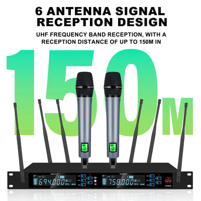 UHF wireless microphone with stable signal.