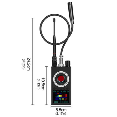 Detect hidden cams in dressing rooms & cars.