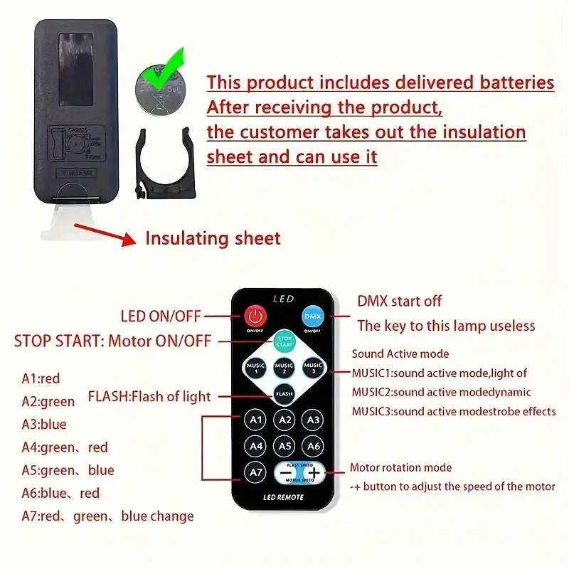 Sound-active lights move with music.