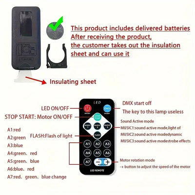 Sound-active lights move with music.