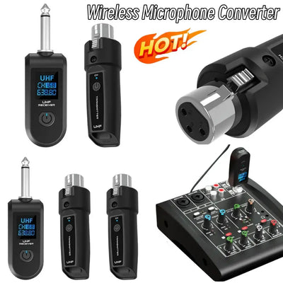 Convert any XLR mic to wireless instantly.