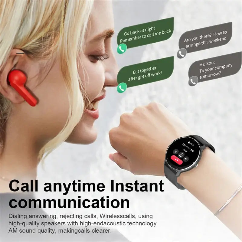 Sleek LIGE smartwatch with full touch display.