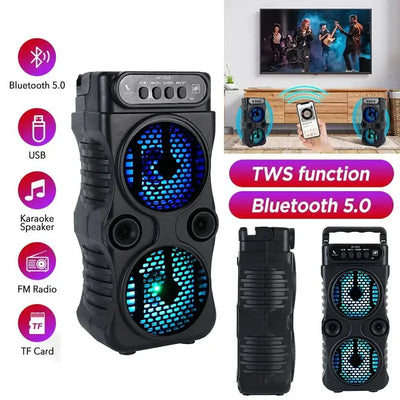 Dual 3" subwoofers for rich stereo sound
