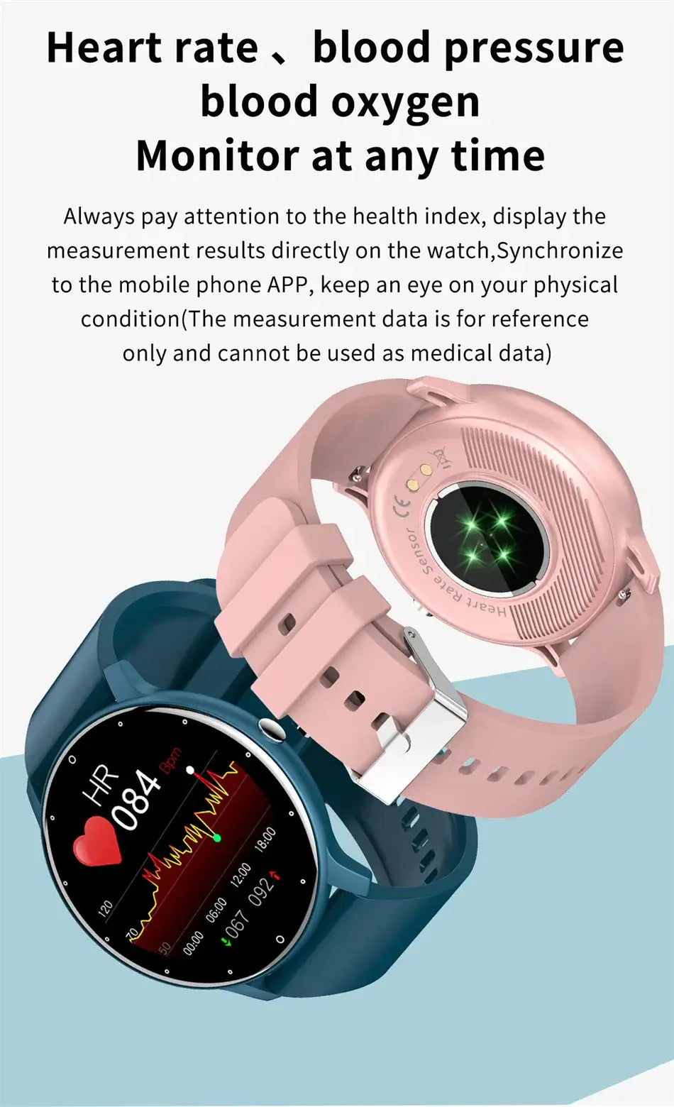 Sleek LIGE smartwatch with full touch display.