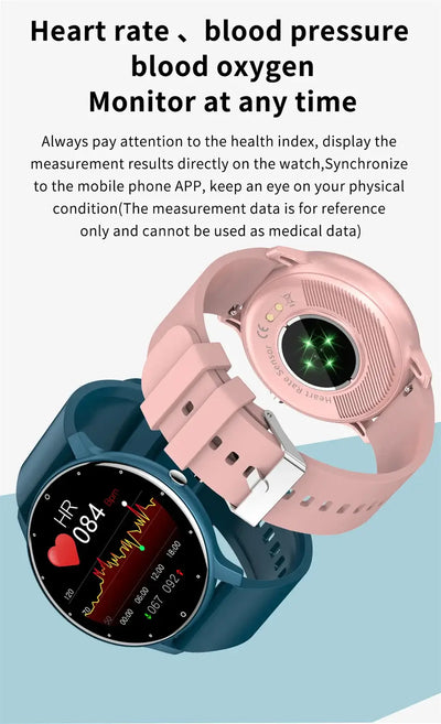 Sleek LIGE smartwatch with full touch display.