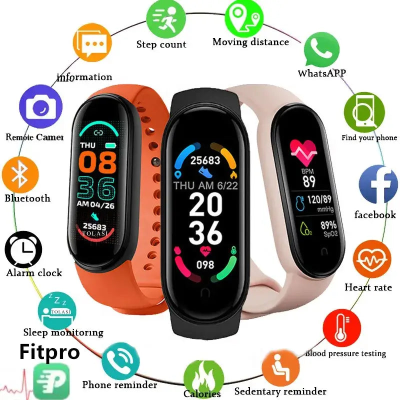Track your fitness with the M6 smart bracelet.