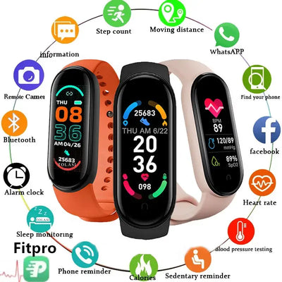 Track your fitness with the M6 smart bracelet.