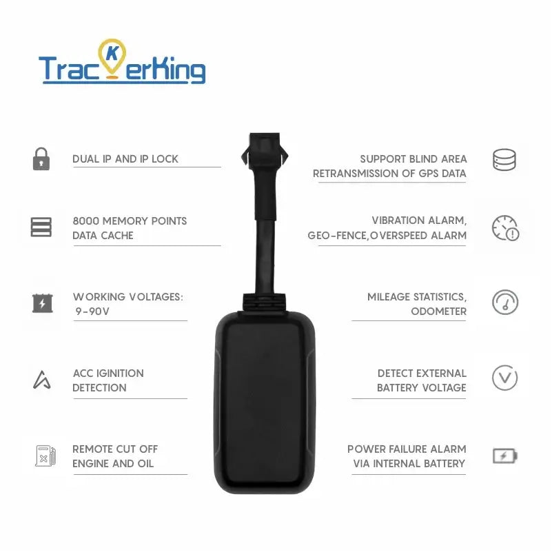 Real-time tracking for cars and motorcycles.