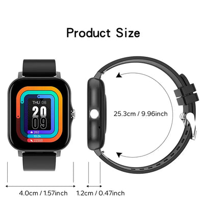 Compact 1.44” color screen smartwatch with Bluetooth calling.