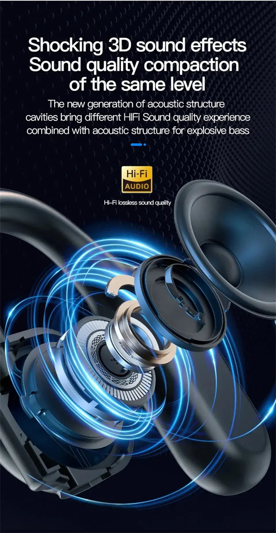 Comfortable open-ear fit for safety and comfort.