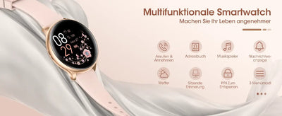 Stylish smartwatch with phone call function for women.