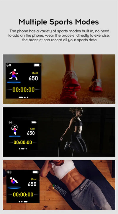 Track steps and calories with the 116 Smart Fitness Bracelet.