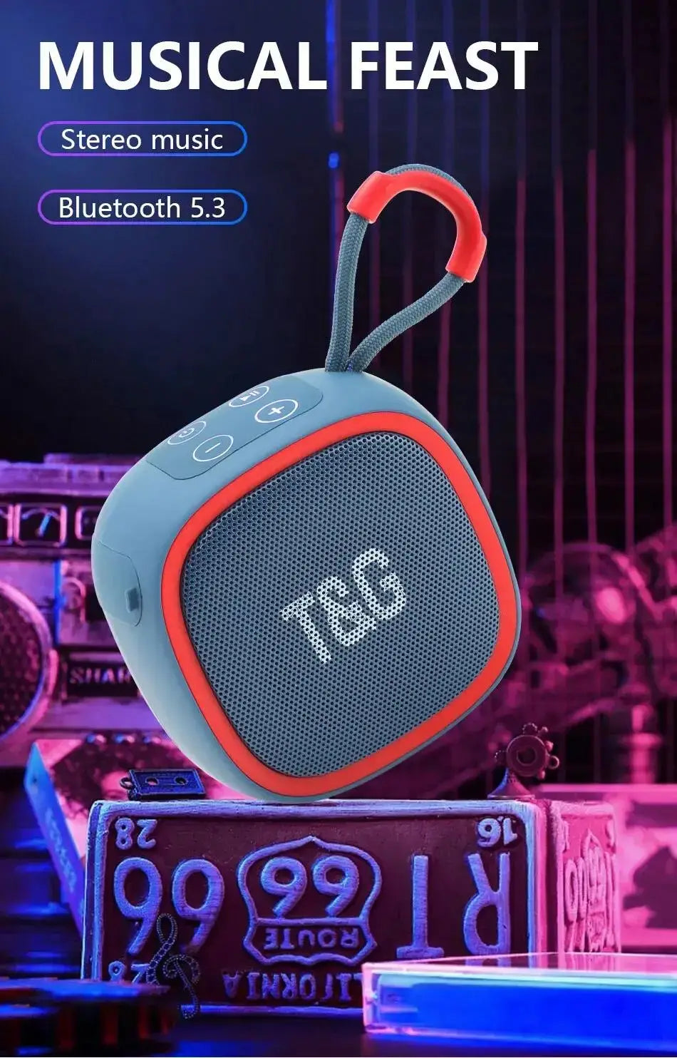Mini speaker with FM, AUX, and Bluetooth