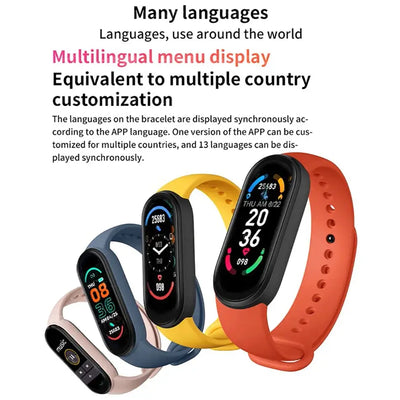 Track your fitness with the M6 smart bracelet.