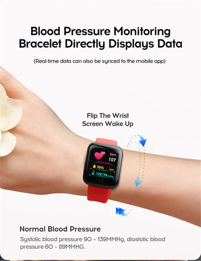 Track steps and calories with the 116 Smart Fitness Bracelet.