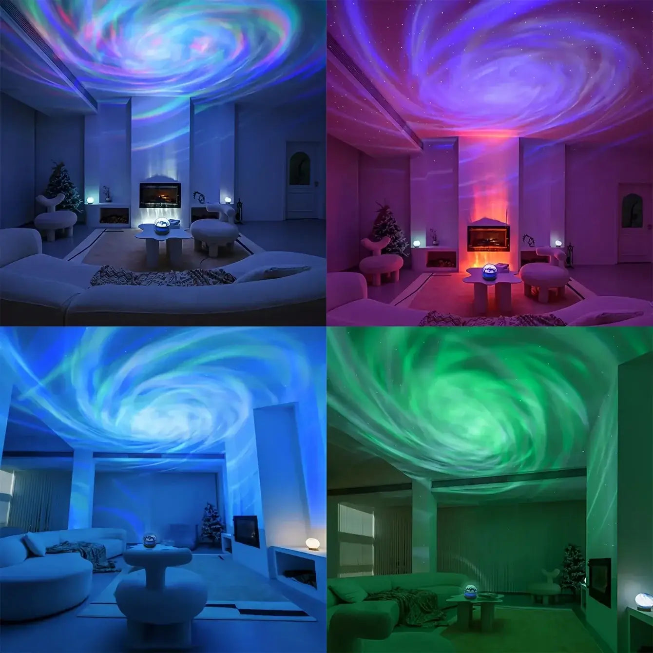 Watch your ceiling light up with swirling stars and auroras.