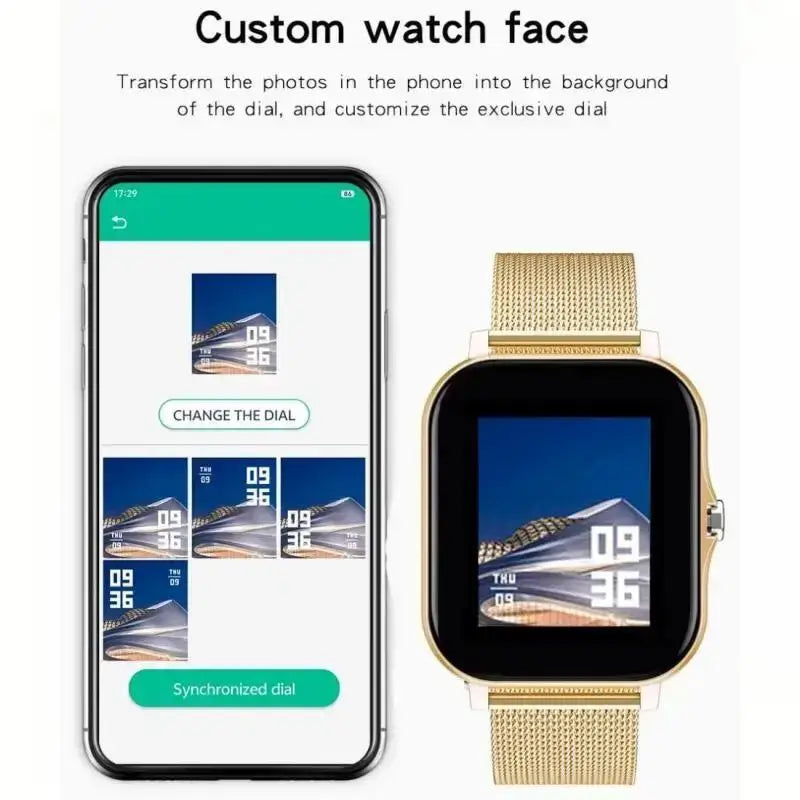 Compact 1.44” color screen smartwatch with Bluetooth calling.