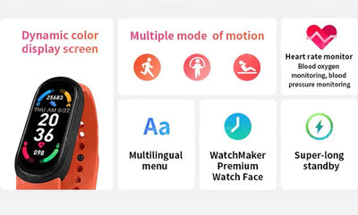 Track your fitness with the M6 smart bracelet.