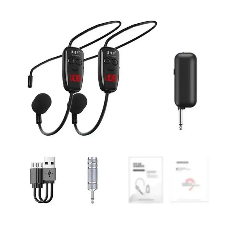 Hands-free wireless mic ideal for teaching and presentations.