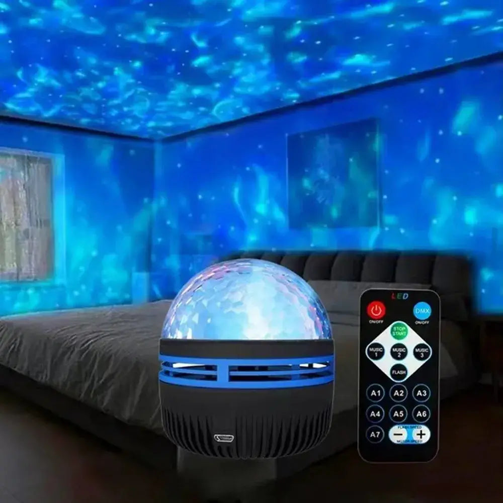 Instantly transform any room with dancing lights and stars.