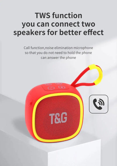 Take your tunes anywhere with this mini speaker