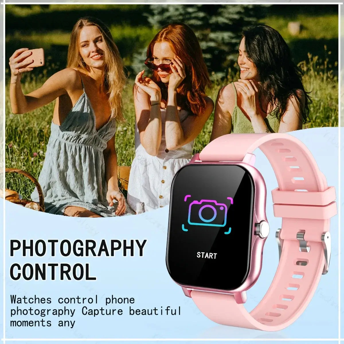 Sleek 1.83” HD smart watch with wireless calling and voice assistant.