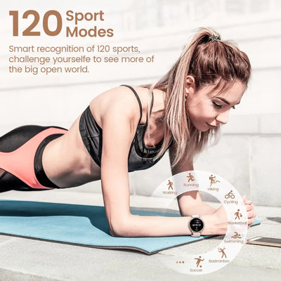 Stylish smartwatch with phone call function for women.