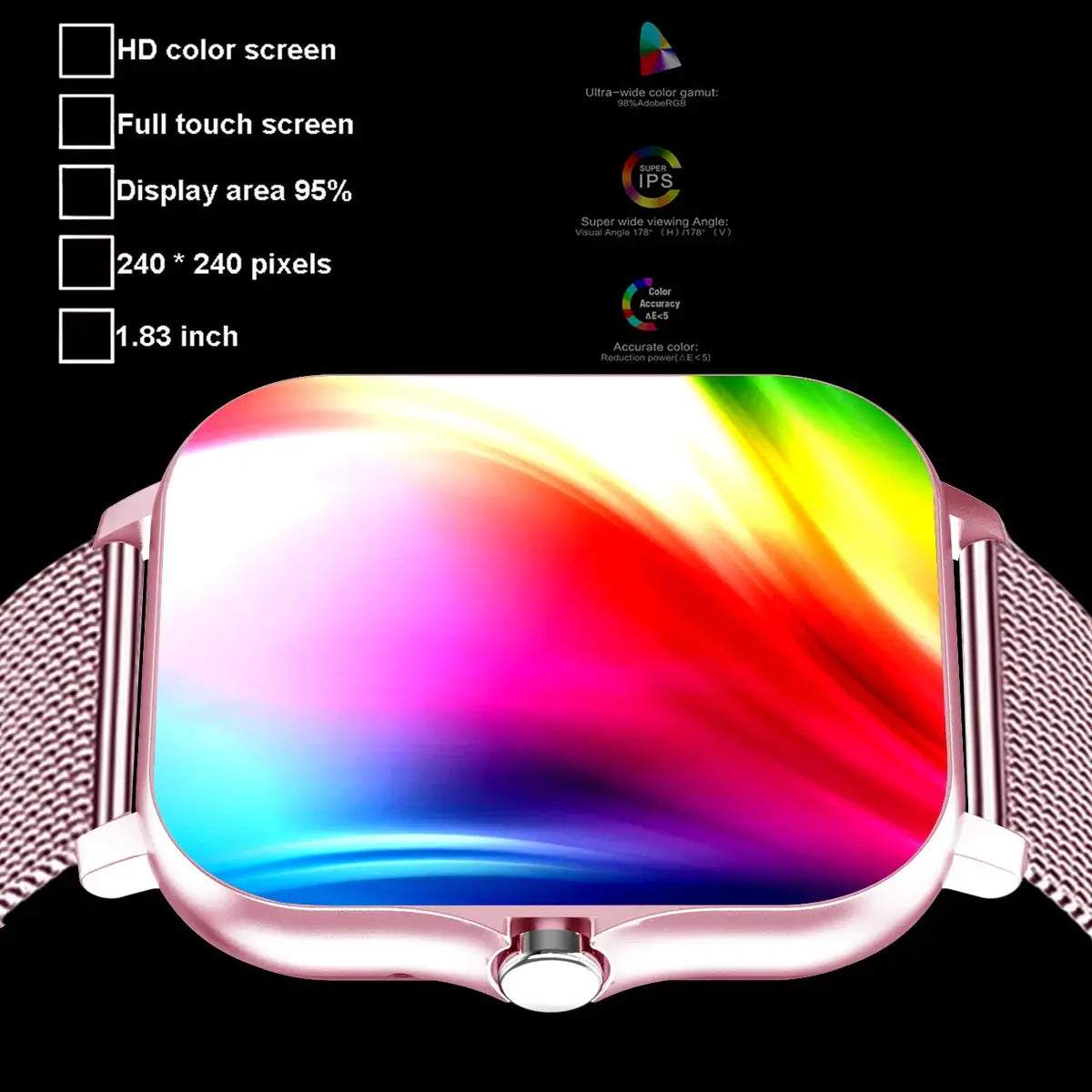 Waterproof design for daily use and workouts.