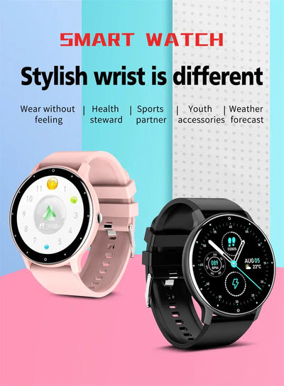 Sleek LIGE smartwatch with full touch display.