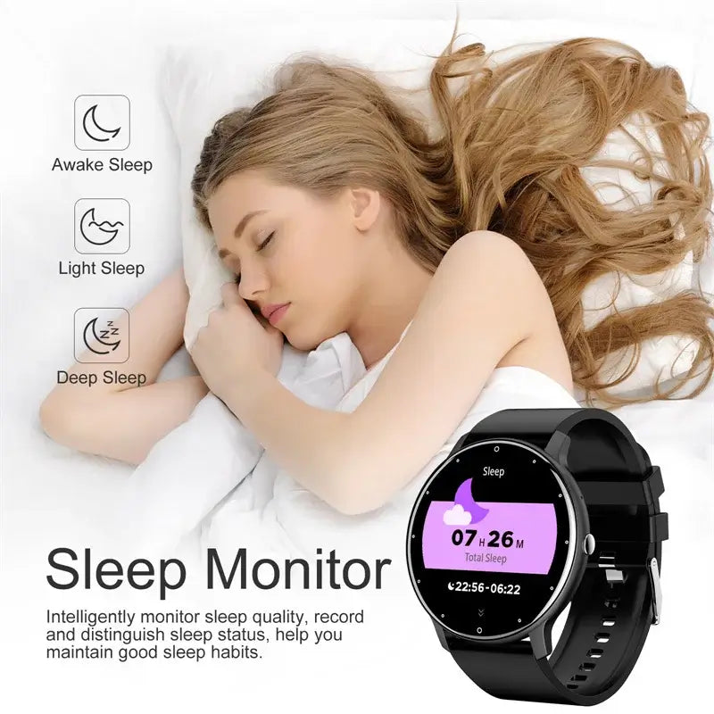 Sleek LIGE smartwatch with full touch display.