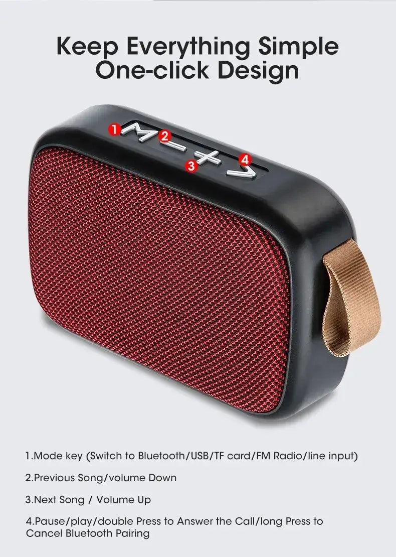 Crisp audio in a sleek fabric-wrapped shell.